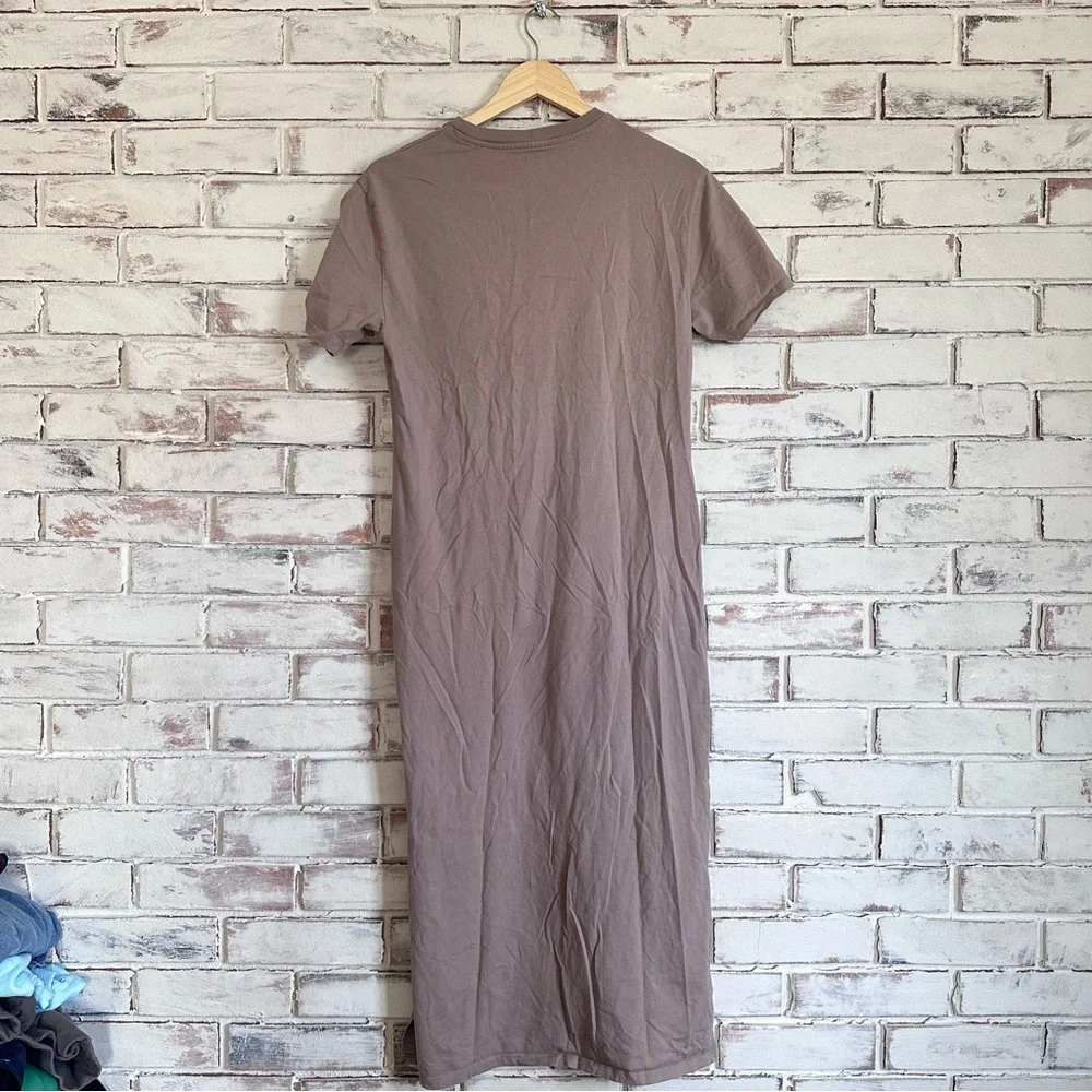 Abercrombie & Fitch Taupe Short-Sleeve Maxi Dress